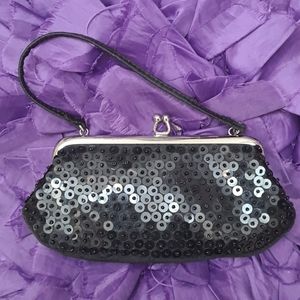 Black sequin clutch mini purse